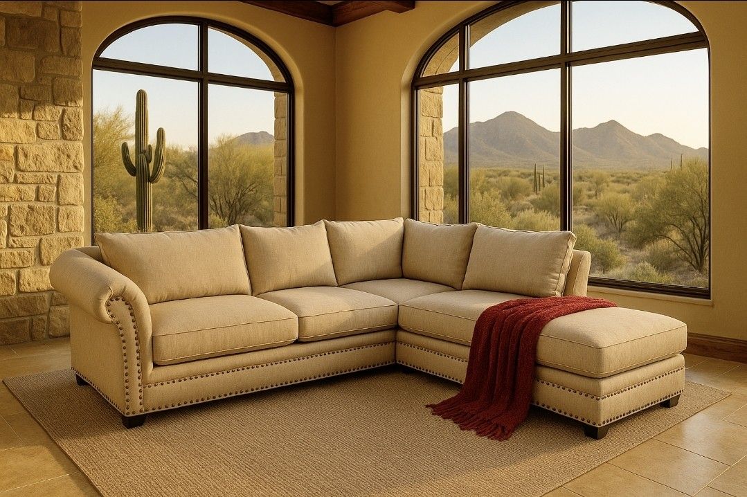 ✨ Large Neutral Sectional Sofa w/ Chaise – Like New ✨