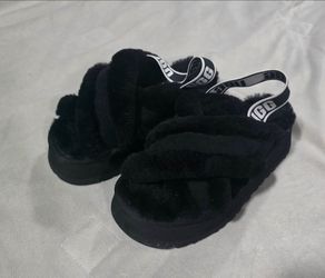 UGG Fluff Yeah Slide Sandals Black