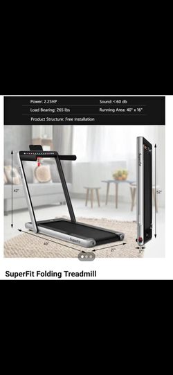 SuperFit folding treadmill, perfect for walking or light ogging