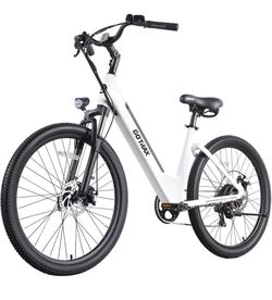 Gotrax Dolphin 26" Step -Thru Electric Bike for Adults, Max 30 Mile & 20Mph 500W Peak Motor, 30 Miles Range in Pedal-Assist, 7-Speed & Boost Mode, Fro