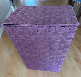 Purple Woven Laundry Hamper with Lid