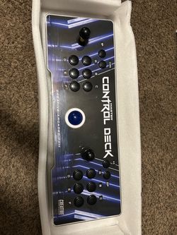 Creative Arcades Master Control Deck • Pac-Man-themed 2-player arcade control panel • White 2-player fighting-game themed control panel