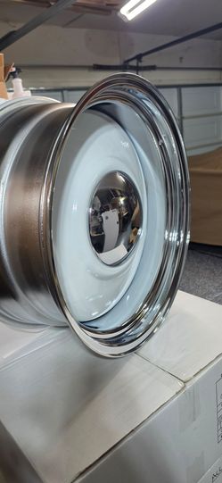 Steel wheels chrome white