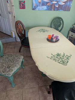 Dinning table and six chairs