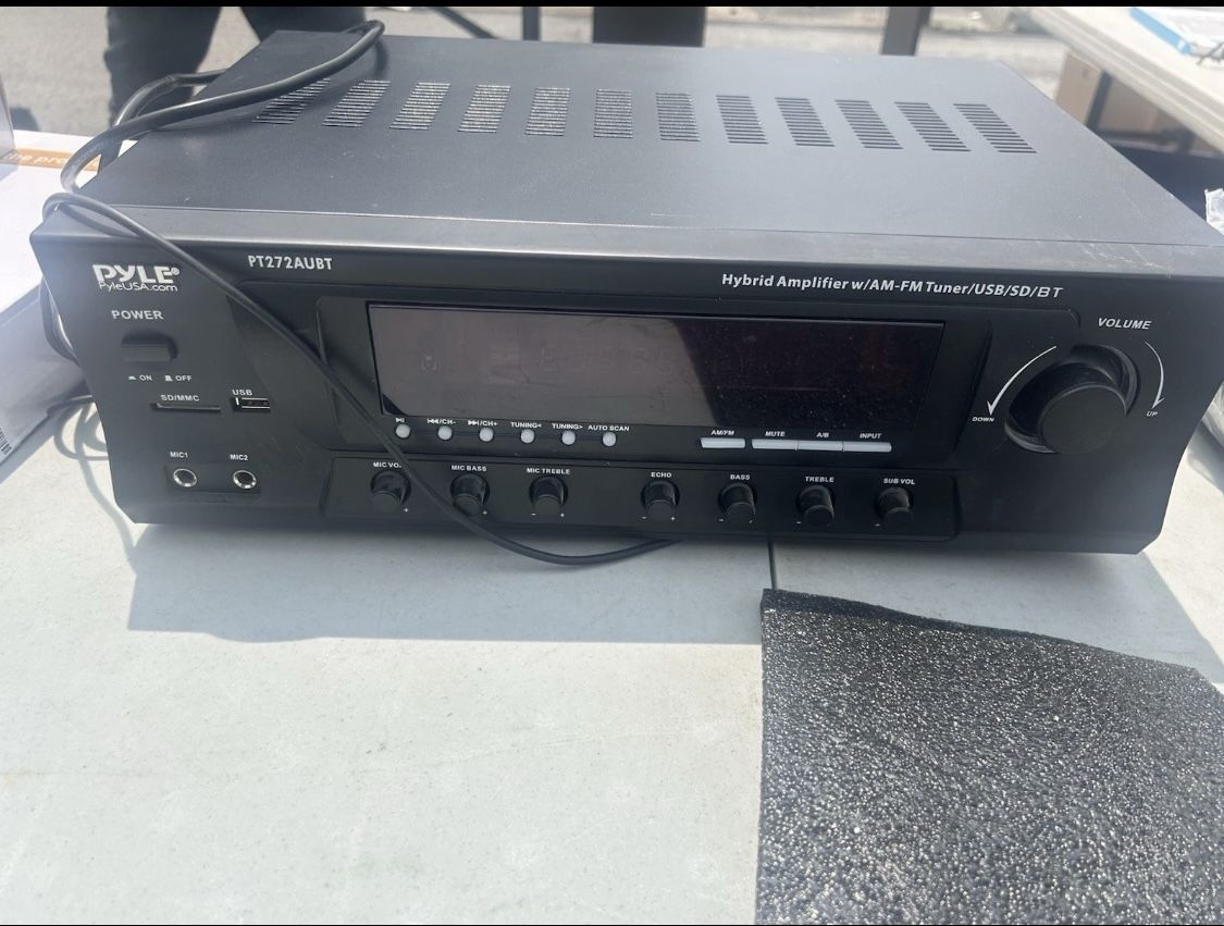 Pyle PT272AUBT Wireless Bluetooth 300W 2 Channel Power Amplifier - Black