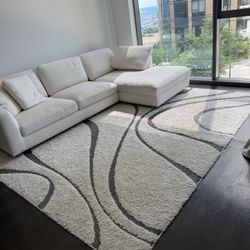 Hamilton Chaise Sectional Sofa - White (PICKUP ONLY)
