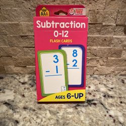 Subtraction 0-12 Flash Cards