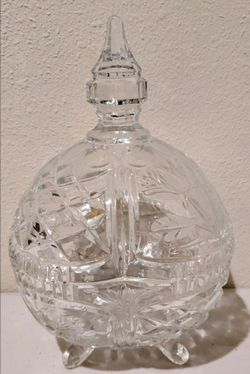Rose Cut Crystal Covered Candy Bowl