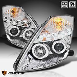 Fits 2003-2005 350Z Clear LED Halo Projector Headlights Lamp Left+Right 03 04 05