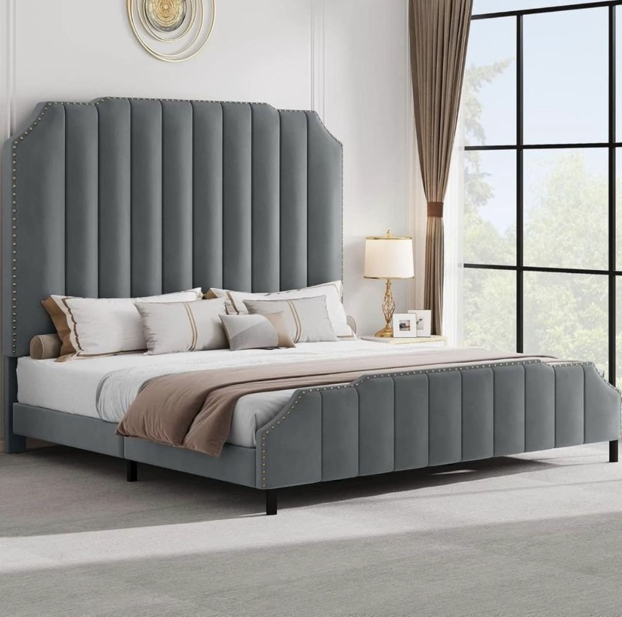 UPHOLSTERED BED FRAME QUEEN SIZE BRAND NEW IN BOX!!!