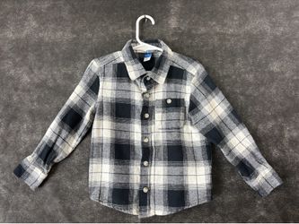 Old Navy Black & White Plaid Long Sleeve Shirt – Size 4T