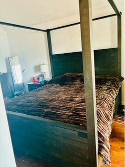 Adjustable bed frame, headboard and side dressers