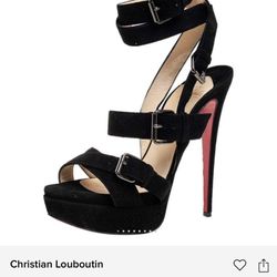 Christian Loubotin Toutenkaboukle Platform buckled Ankle Straps  Sandals Like Brand New !!!