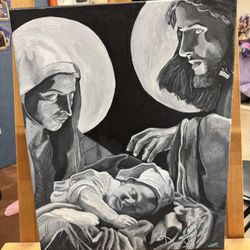 Jesus, Mary And Joseph Painting
