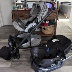 Nuna Mixx Baby Stroller Black & Car Seat