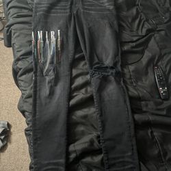 amiri drip jeans size 33 & Amiri drip shirt Size M