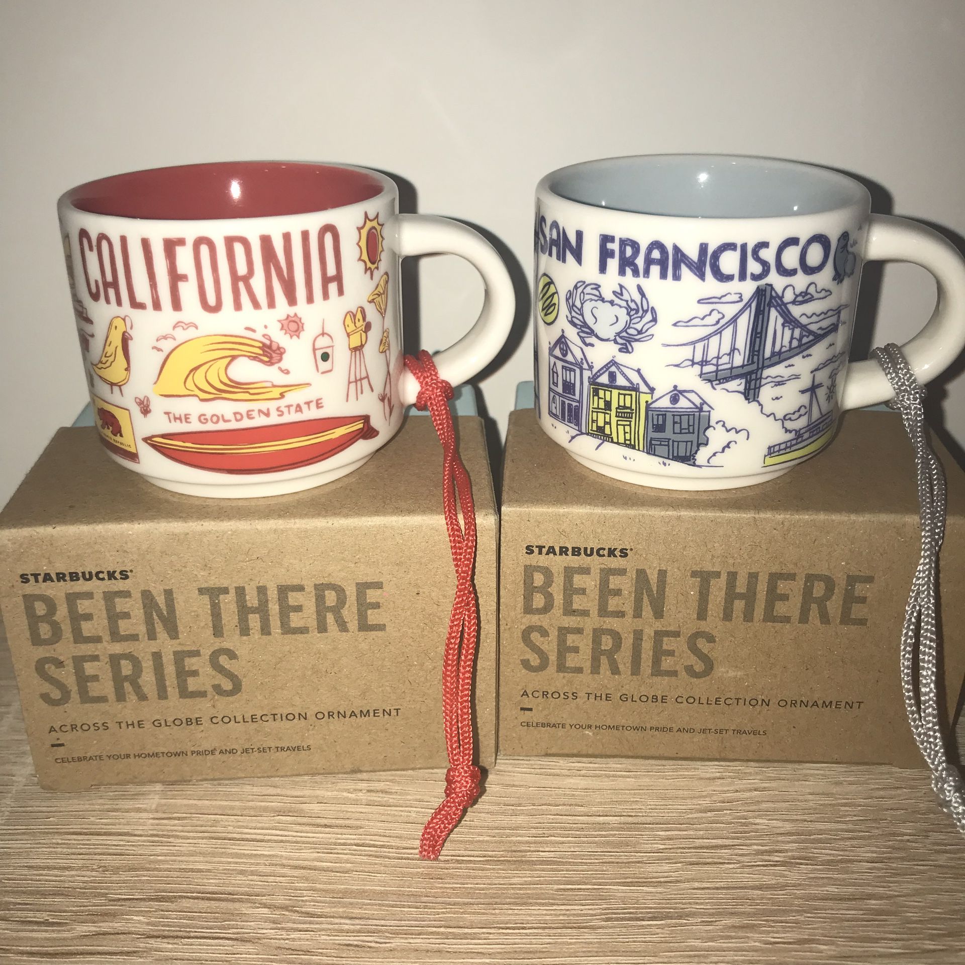 Starbucks Mug Ornaments San Francisco and California