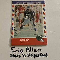 Eric Allen Philadelphia Eagles Hall of Fame CB Stars ‘n Stripes Card. 