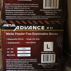 Size Large Nitrile Black Powder Free Gloves 