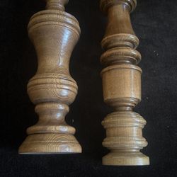 Antique Carved Wood Post Pillars Columns Oak Furniture