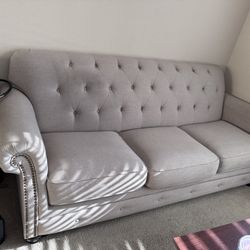 Light Tan Couch (appears grey on camera)