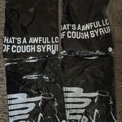 cough syrup tees sizes large and XL
