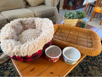 FREE Dog beds and bowls