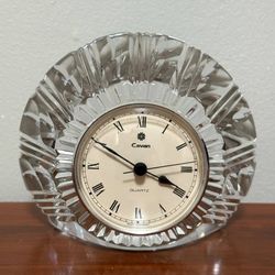 Vintage Mid Century Cavan Crystal Glass Clock