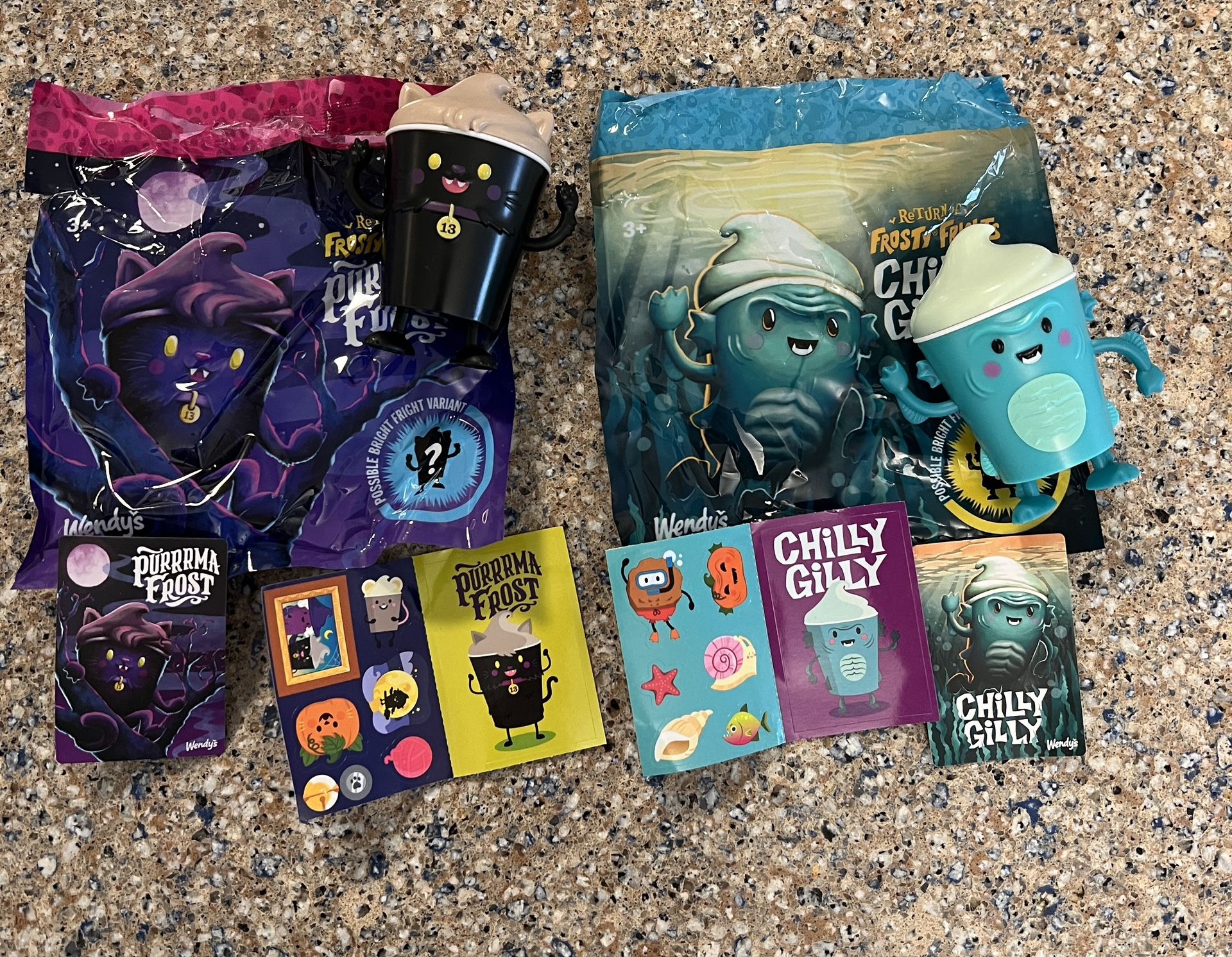Wendy’s Frosty Frights 2025 Chilly Gilly Purrrrma frost Black cat w/ cards new