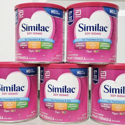 5 New Sealed Cans of Similac Soy Isomil Infant Formula – 12.4 oz – Exp May 2026