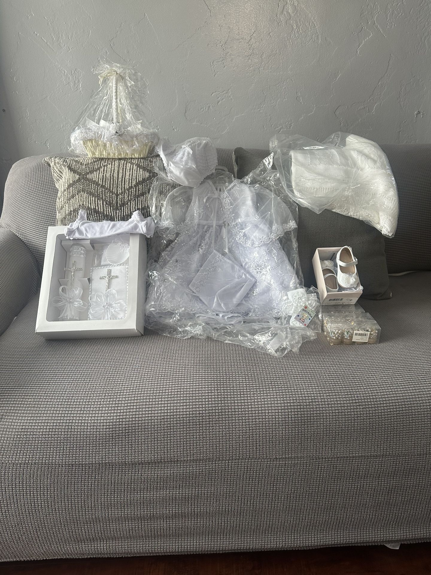 baptism dress and set 