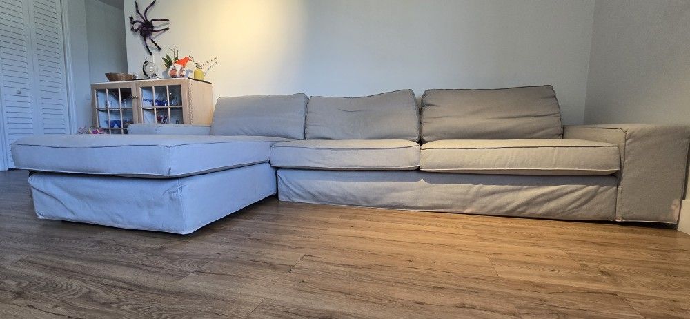 IKEA KIVIK sectional sofa with chaise.