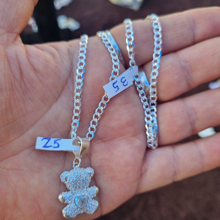Dije Y Osito Plata 925