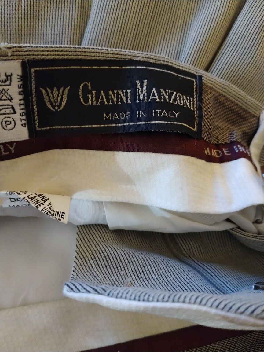 GIANNI MANZONI 100%PURE WOOL DRESS PANTS