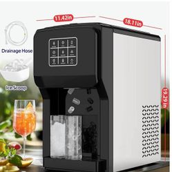 （B-6-1）ADVWIN 3 in 1 Water Dispenser with Ice Maker, Ice Maker Countertop, Bullet Ice