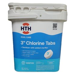 HTH Pool Care 3-inch Chlorine Tabs Swimming Pool Chlorinating Sanitizer 40lbs