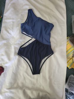 Traje de baño en azul y rosa