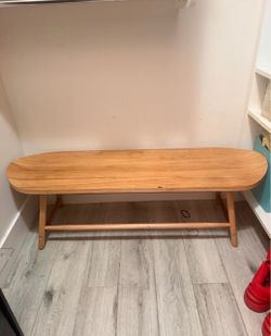 Wood Bench with Rounded Edges 123cm