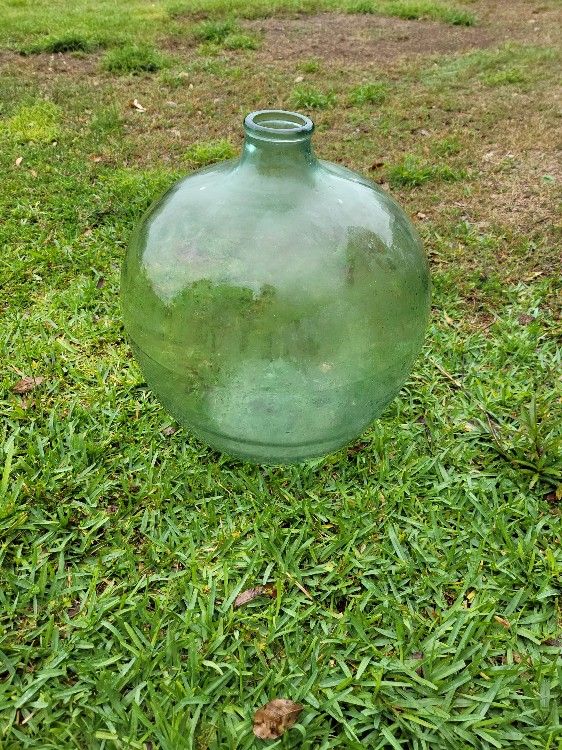 Antique Very Large Blown Glass Bottle Demijohn Carboy