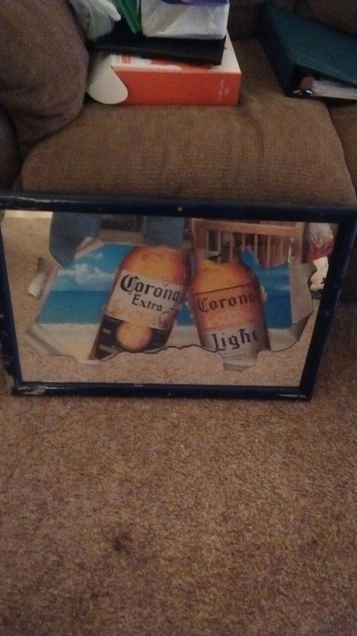 Corona Light beer mirror