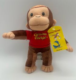 Curious George in red shirt 9 Inches Plush Doll Stuffed AnimalNew W/Tag