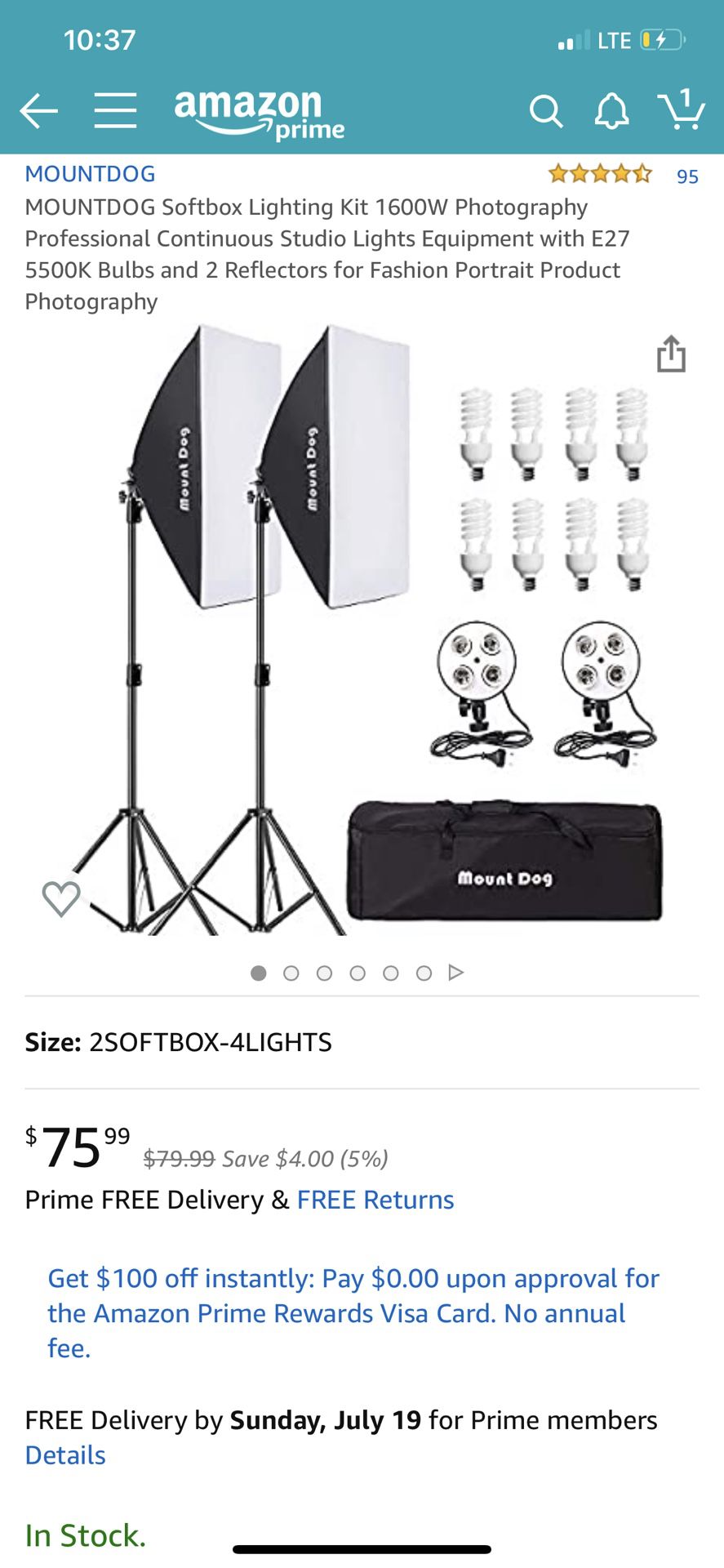 MOUNTDOG Softbox Lighting Kit 1600W Photography Professional Continuous Studio Lights Equipment with E27 5500K Bul