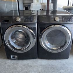 Gray Samsung Washer And Gas Dryer Matching Set