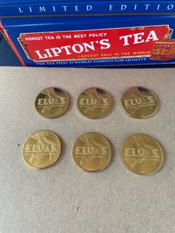 Harrahs casino Elvis presly gold tone 6 pieces