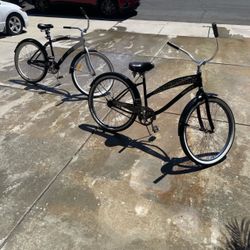 2 Beach Cruiser Bicycles – Matching Classic Style – $200 OBO
