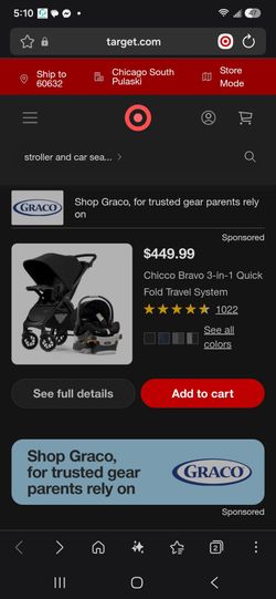 Chicco travel system stroller