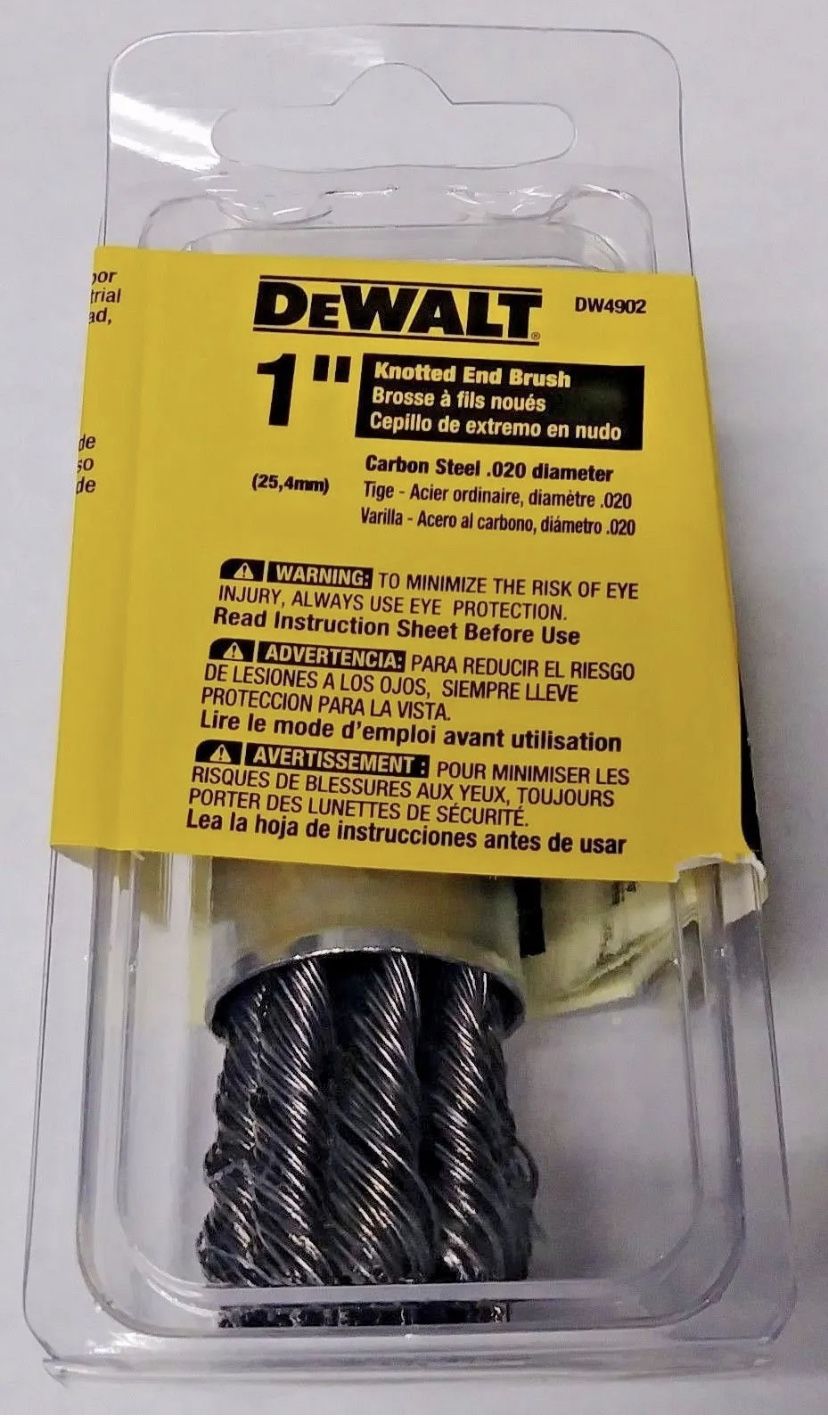 DeWalt DW4902 1" Knot End Brush Carbonsteel 1/4" Stem