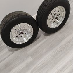 15 Inch 5 Lug Drag Lite Rims With Mickey Thompson Tires   comes with purchase receipt
