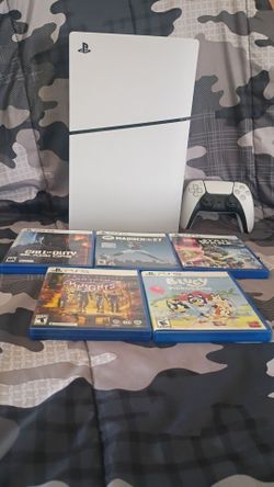 PS5 Slim Console with Controller and 5 Games
