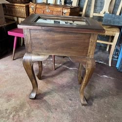 Beautiful Walnut Hand Hewn Shadow Box Table
